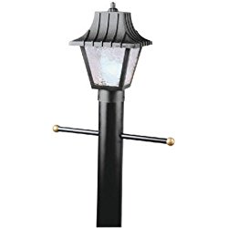 Westinghouse Lighting 6687500 One-Light Hi-Impact Polycarbonate Post-Top Exterior Lantern, Black Finish with Clear Textured Acrylic Panels