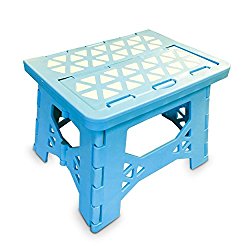 Bula Baby Folding Step Stool For Kids – New Safe Locking System and Non Slip Feet Grip – Blue