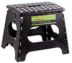 Greenco Super Strong Foldable Step Stool for Adults and Kids, 11″, Black