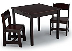 Delta Children MySize Table & 2 Chairs Set, Dark Chocolate