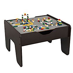 KidKraft 2-in-1 Activity Table with Board (Gray/Espresso) – Limited Edition