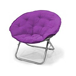 Large Polysuede Moon Chair – Purple by Mainstays