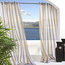 Outdoor decor 70503-109-84-758 Escape Stripe Window Treatment Panel, Khaki