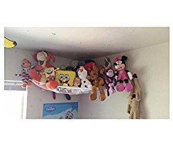 Powkoo Jumbo Toy Hammock Storage Net Organizer for Soft Stuffed Animals, Nursery Play, Teddies(55 x 43 x 43 inches)