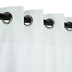 Sunbrella Outdoor Curtain Panel, Nickel Grommet Top, 50 by 96 Inch, Canvas White (Available in Multiple Colors and Sizes) Includes Custom Storage Bag; Perfect For a Patio, Porch, Gazebo, or Pergola