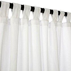 Sunbrella Outdoor Curtain Panel, Tab Top, 50 by 108 Inch, Canvas White (Available in Multiple Colors and Sizes) Includes Custom Storage Bag; Perfect For Your Patio, Porch, Gazebo, Pergola, and More