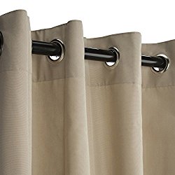 Sunbrella Outdoor Curtain with Nickel Grommets – Antique Beige 50×108