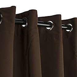 Sunbrella Outdoor Curtain with Nickel Grommets – Bay Brown 50×96