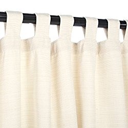 Sunbrella Outdoor Curtain with Tabs – Dupione Pearl – 54 in X 96 in