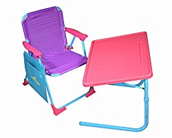 Table Mate 4 Kids Plastic Folding Table and Chair Set (Pink/Purple/Turquoise)