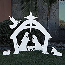 EasyGo Large Outdoor Nativity Scene – Large Christmas Yard Decoration Set and Reusable For Many Years!!