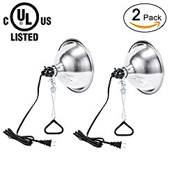 Simple Deluxe 2 Pack Clamp Lamp Light UL Listed with 8.5 Inch Aluminum Reflector 150 Watt with 6 Foot Cord