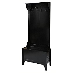 Bowery Hill Hall Tree in Distressed Antique Black