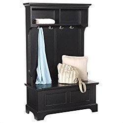 Home Styles 5531-49 Bedford Hall Tree and Storage Bench, Black Finish