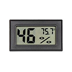 Qooltek Super Mini LCD Display Thermometer Electronic Temperature Hygrometer for Cars Incubators and Brooders Climb Pet (Fahrenheit)
