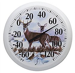 Springfield Outdoor Thermometer, 13-Inch, Winter Deer