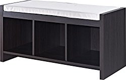 Ameriwood Home Penelope Entryway Storage Bench with Cushion, Espresso