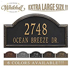 Personalized Cast Metal Address plaque – The Providence Arch (Large Option, 22.5″ wide) . Display your address and street name. Custom house number sign.