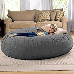 Jaxx 6 Foot Cocoon – Large Bean Bag Chair for Adults, Charcoal