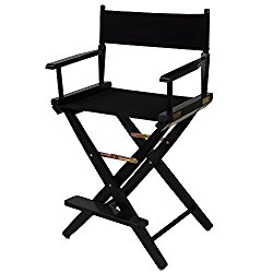 American Trails Extra-Wide Premium 24″ Director’s Chair Black Frame with Black Canvas, Counter Height