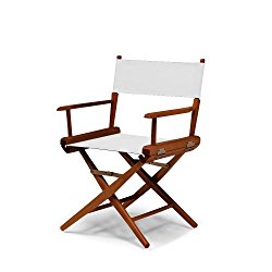 Telescope Casual World Famous Dining Height Director Chair, White with Walnut Frame