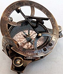 4″ West London Brass Sundial Compass ~ Vintage Maritime Antique Brass Compass