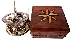 5 Inch Perfectly Calibrated Large Sundial Compass Rosewood Case Top Grade. C-3050