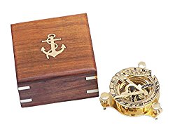 Captain’s Brass Triangle Sundial Compass 3″ – Brass Desk Compasses – Nautical Decor Home Decoration – Executive Promotional Gift