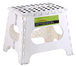 Greenco Super Strong Foldable Step Stool for Adults and Kids, 11″, White