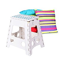 Livebest 15” Super Sturdy Folding Step Stool Safe Enough, Home helper with Portable Carrying Handle
