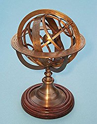 Medium Solid Brass Armillary Sphere