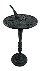 Verdigris Finished Cast Iron Dragonfly Sundial with Pedestal