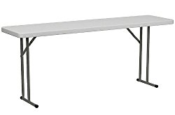 Flash Furniture 18”W x 72”L Granite White Plastic Folding Training Table