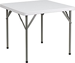 Flash Furniture 34” Square Granite White Plastic Folding Table
