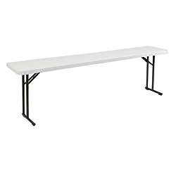 National Public Seating 72 x 18 x 29-1/2- Inch BT1800 Series Steel Frame Rectangular Seminar Blow Molded Plastic Top Folding Table, 700 lbs, Gray