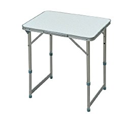 Outsunny Aluminum Camping Folding Camp Table with Carrying Handle, 23.5-Inch x 17.5-Inch