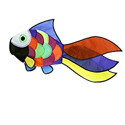 EMMAKITES Cute Rainbow Fish Windsock Spinner Spiral 32-inch