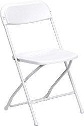Flash Furniture 10 Pk. HERCULES Series 800 lb. Capacity Premium White Plastic Folding Chair