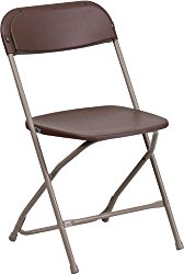 Flash Furniture Hercules Series 800-Pound Premium Plastic Folding Chair, Brown