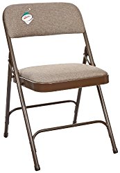 National Public Seating 2200 Series Steel Frame Upholstered Premium Fabric Seat and Back Folding Chair with Double Brace, 480 lbs Capacity, Russet Walnut/Brown (Carton of 4)