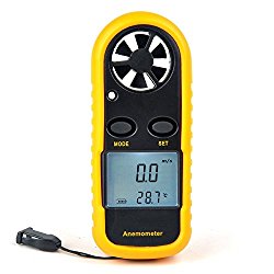 Anemometer, Digital LCD Wind Speed Meter Gauge Air Flow Velocity Measurement Thermometer for Windsurfing Kite Flying Sailing Surfing Fishing