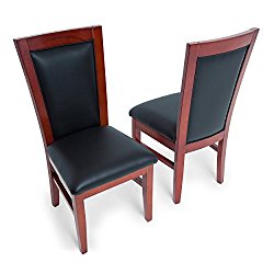 BBO Poker Dining Chairs, Set of 2, Mahogany
