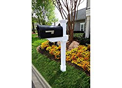 Zippity Outdoor Products Classica Mailbox Post with No-Dig Steel Pipe Anchor Kit, White