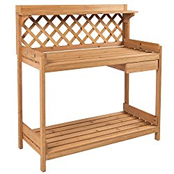 Outdoor Garden Solid Wood Work Bench Station Planting Construction