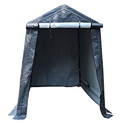 Abba Patio Storage Shelter 6 x 8- Feet Outdoor Shed Heavy Duty Canopy, Grey