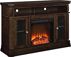 Ameriwood Home Brooklyn Electric Fireplace TV Console for TVs up to 50″, Espress