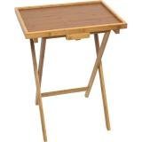 Lipper International Bamboo Lipped Snack Table, Set of Two, Bamboo