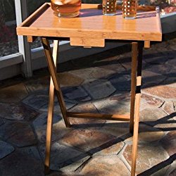 Lipper International Individual TV Table With Lip, Bamboo