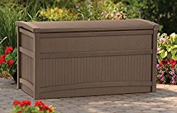Top Selling Best Indoor Outdoor Soft Mocha Brown 50 Gallon Capacity Weather Resistant Storage Box Bin Organizer Bench- Slatted Finish Ventilation Keeps Gear Free of Mold Mildew Perfect For Deck Patio