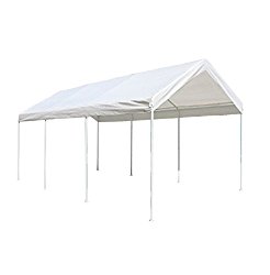 ALEKO CP1020NS 10 X 20 Heavy Duty Steel Frame Carport, Polyethylene Party Tent in White